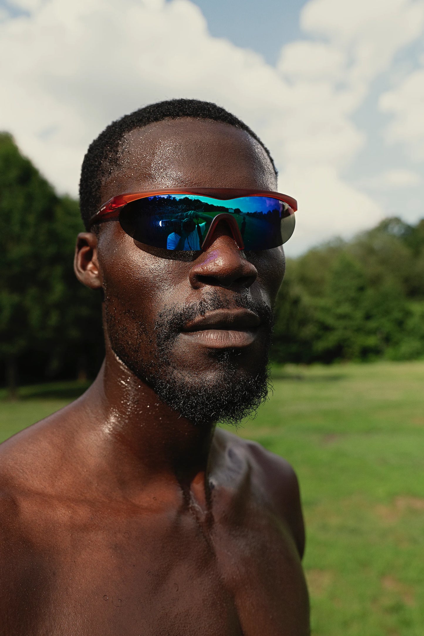 District Vision Koharu Eclipse Sunglasses in Orange