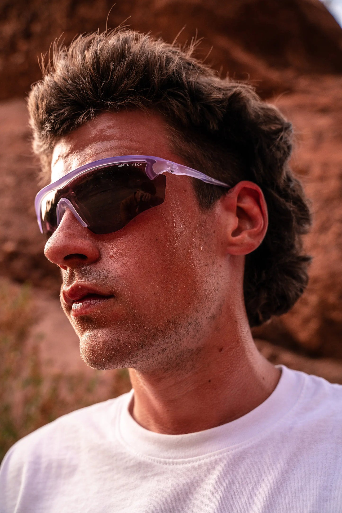 District Vision Junya Racer Sunglasses in Clear/Rose