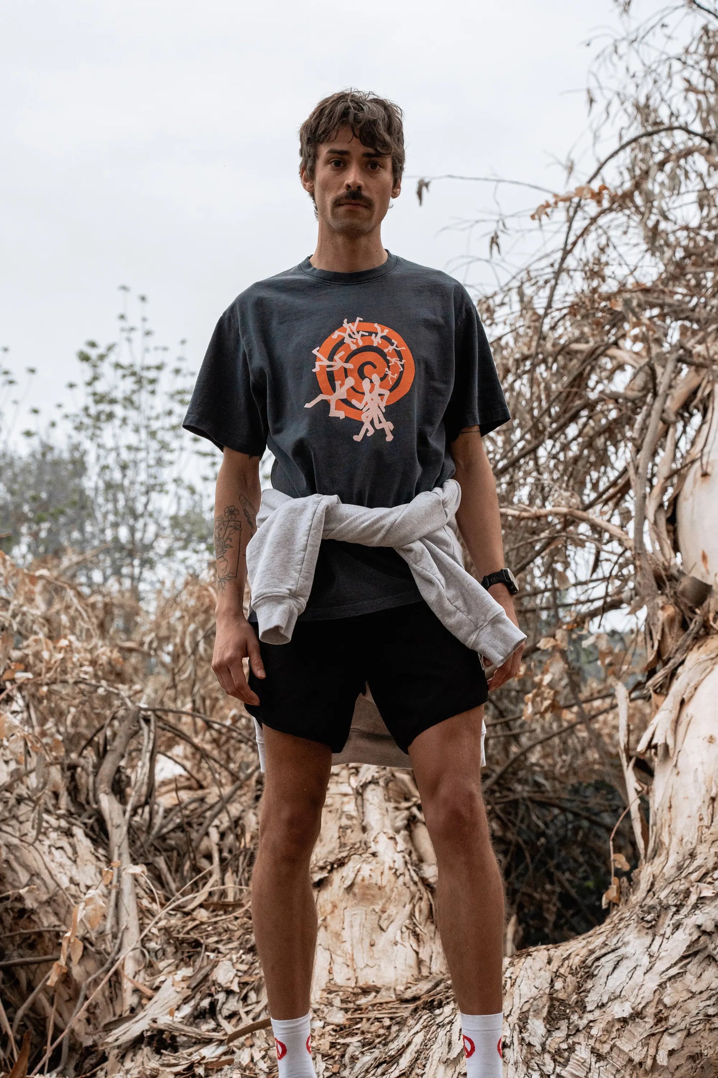 District Vision Karuna Short Sleeve T-Shirt in Washed Navy